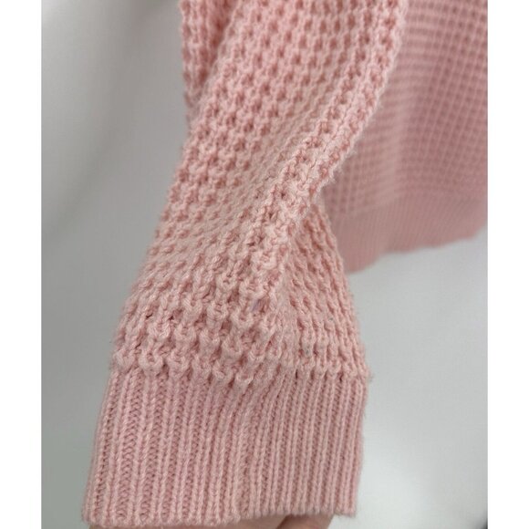 DKNY Girl’s Flip Sequin Spell Out Pink Knit V-Neck Sweater Size XL Preppy - Picture 5 of 13